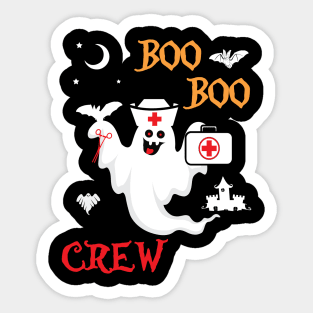 Boo Boo Crew ER EMT LPN Spooky Nurse Moonlit Bat. Sticker